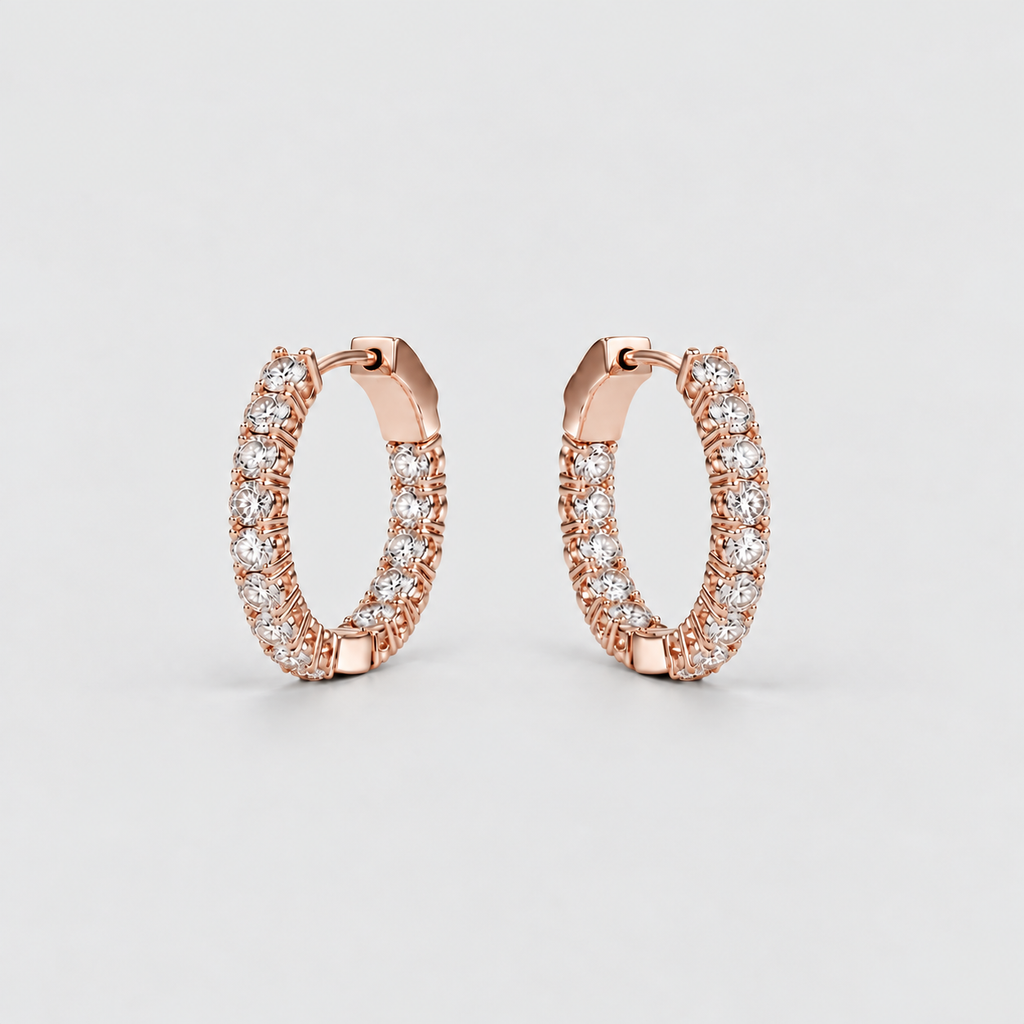 Lab Grown Diamond Round Hoop Earrings 0.85 Ct. (EF/VVS-VS)