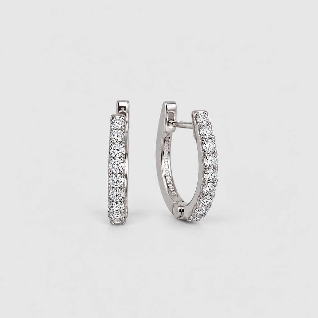 Lab Grown Diamond Round Cut Hoop Earrings 0.43 Ct. (EF/VVS-VS)