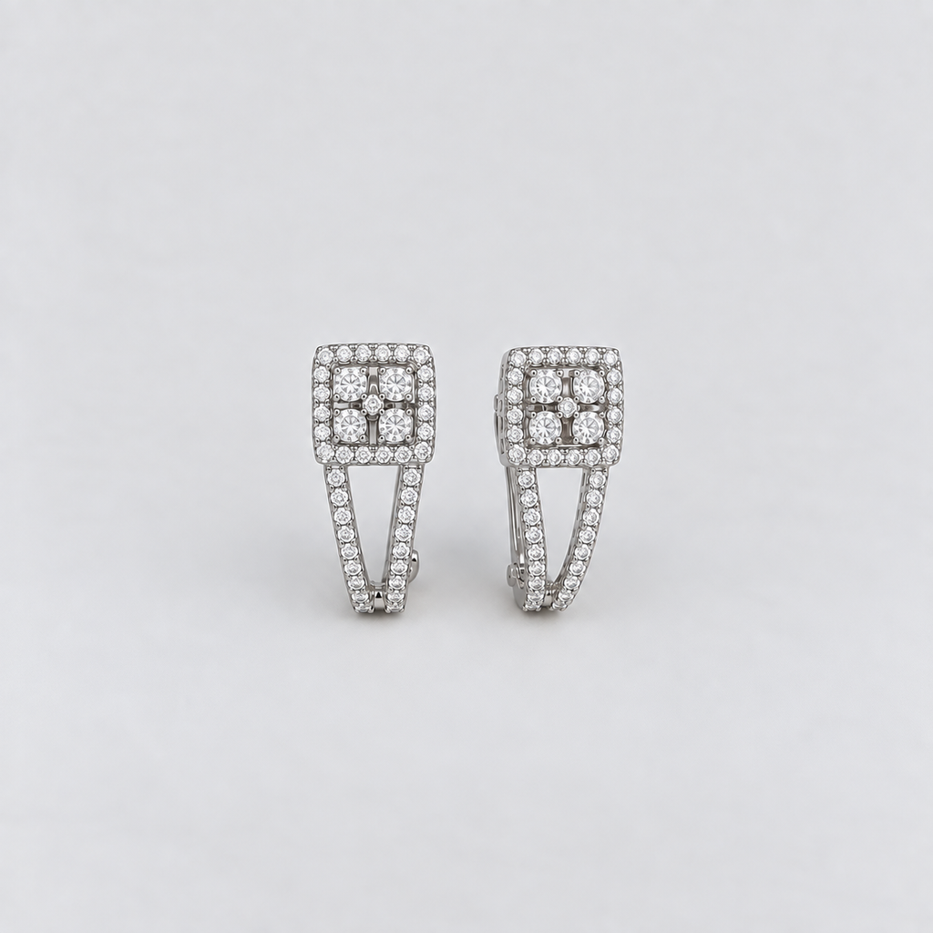 Round Cut Lab Grown Diamond Hoop Earrings 0.89 Ct. (EF/VVS-VS)