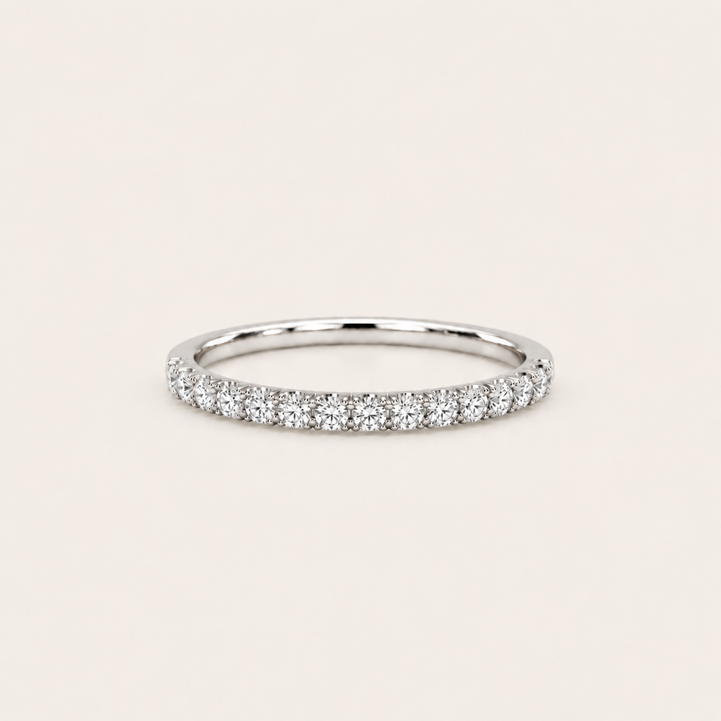 Round Lab Grown Diamond Half Eternity Ring 0.50 Ct (VS-EF)