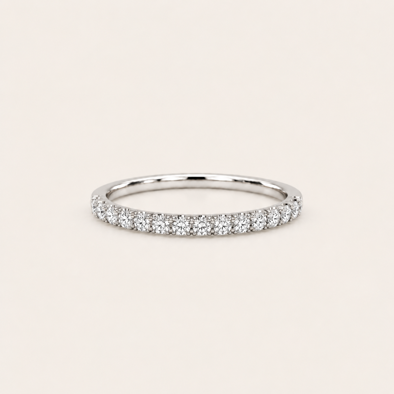 Round Lab Grown Diamond Half Eternity Ring 0.50 Ct (VS-EF)