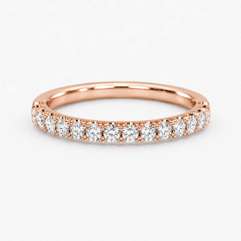 Round Lab Grown Diamond Half Eternity Ring 0.50 Ct (VS-EF)