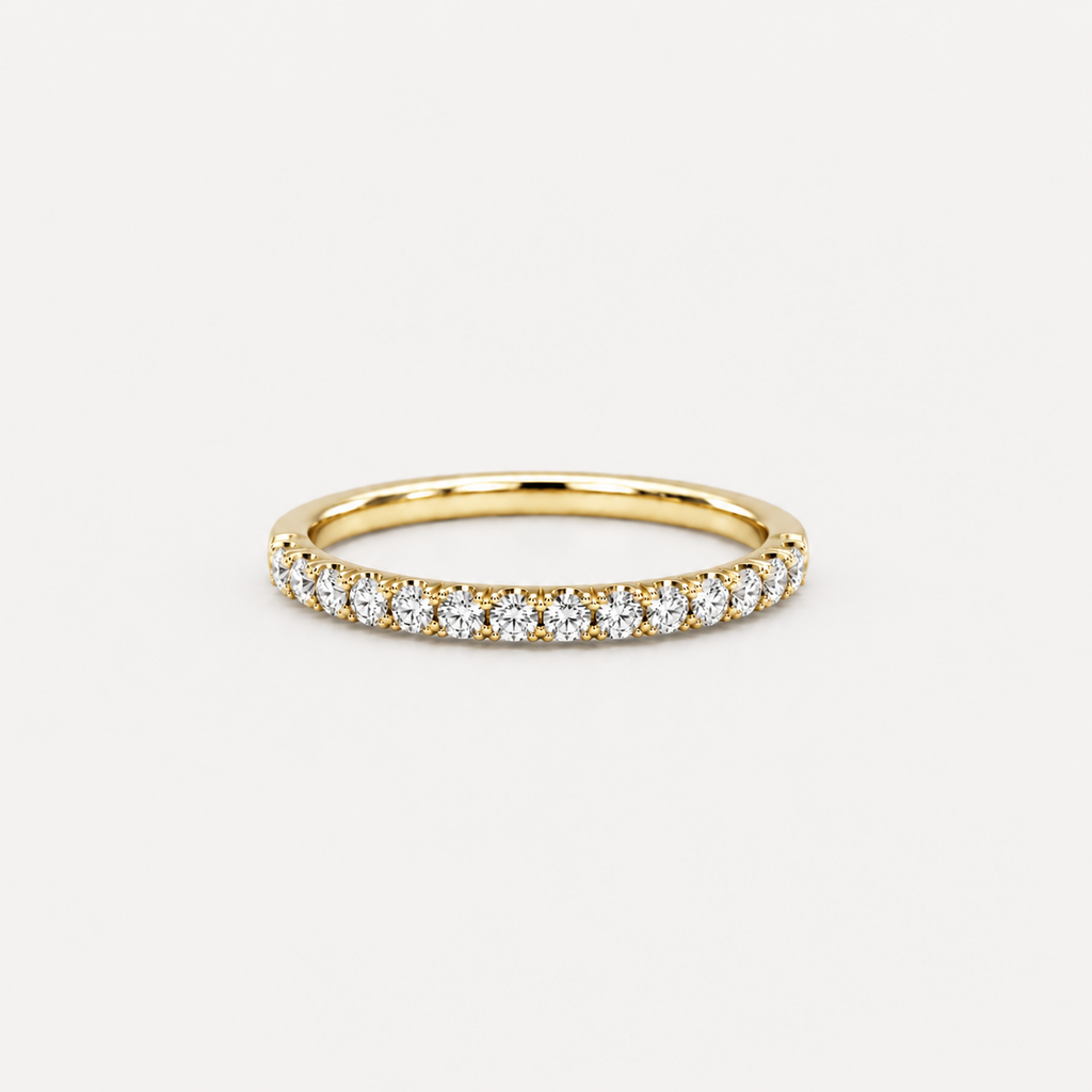 Round Lab Grown Diamond Half Eternity Ring 0.50 Ct (VS-EF)