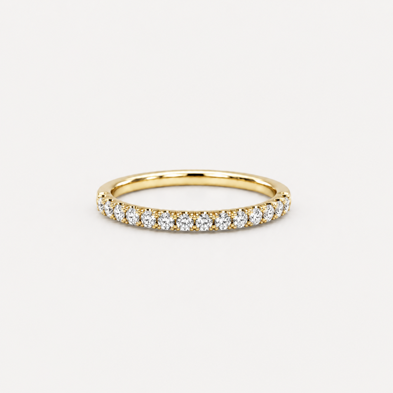 Round Lab Grown Diamond Half Eternity Ring 0.50 Ct (VS-EF)