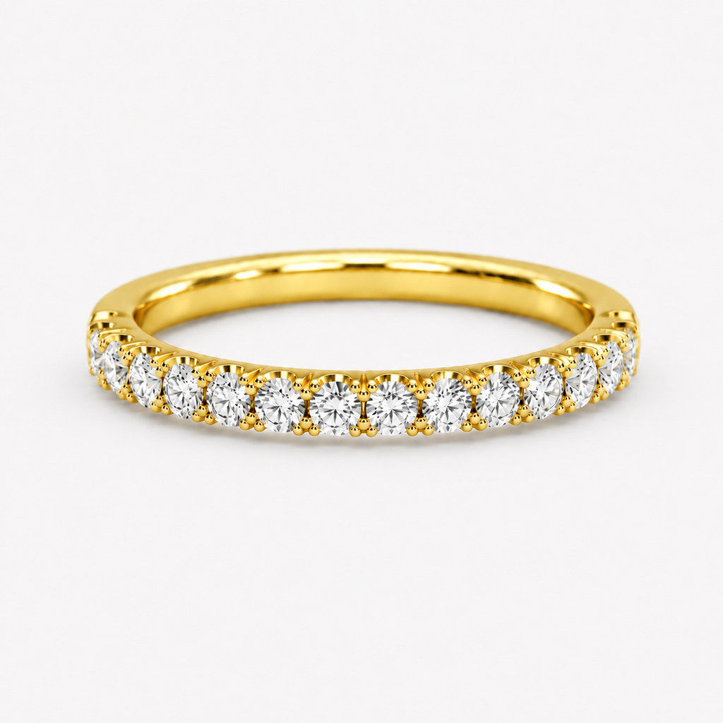 Round Lab Grown Diamond Half Eternity Ring 0.50 Ct (VS-EF)