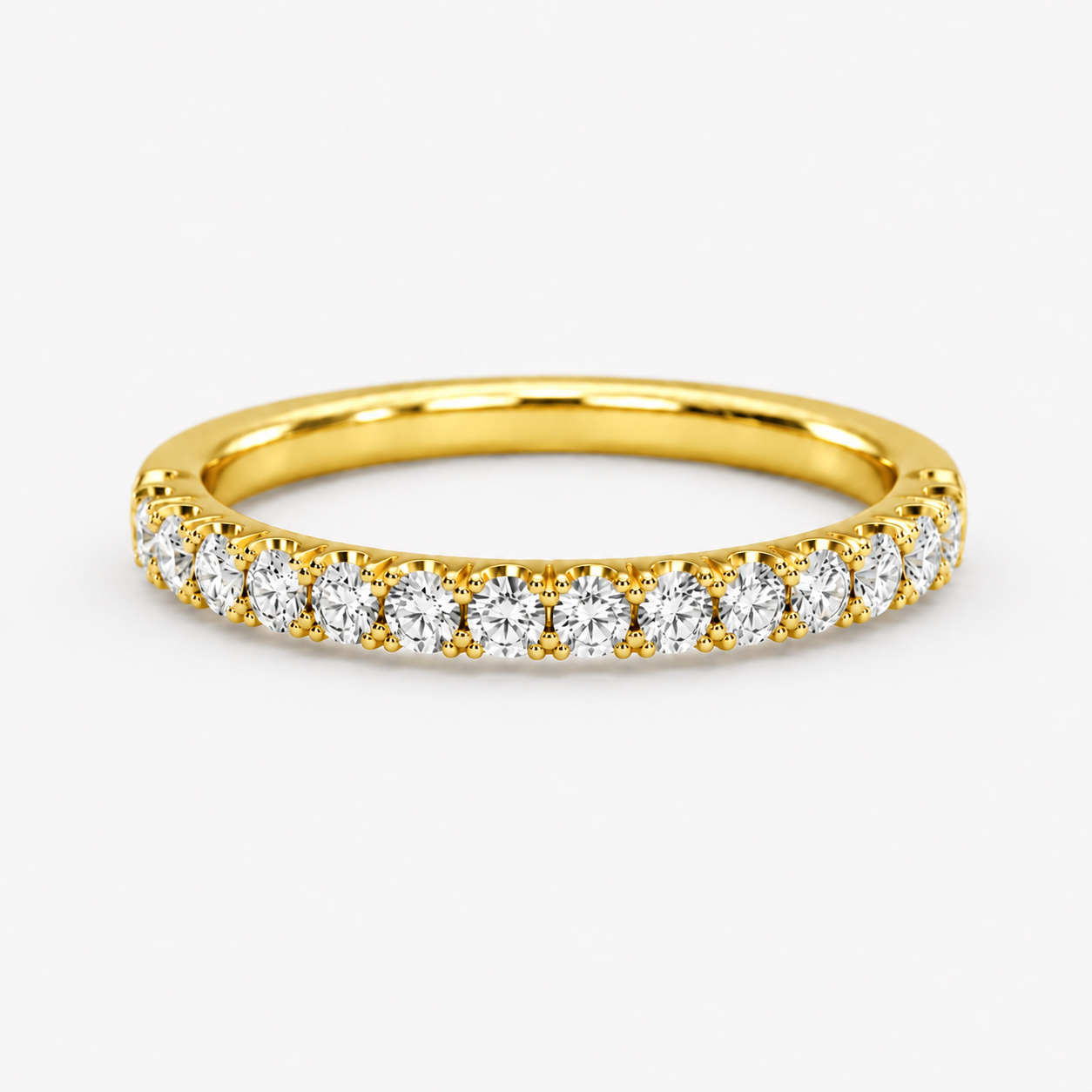 Round Lab Grown Diamond Half Eternity Ring 0.50 Ct (VS-EF)