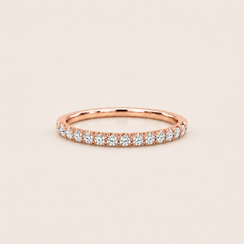 Round Lab Grown Diamond Half Eternity Ring 0.50 Ct (VS-EF)