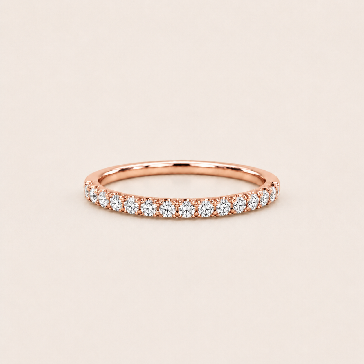 Round Lab Grown Diamond Half Eternity Ring 0.50 Ct (VS-EF)