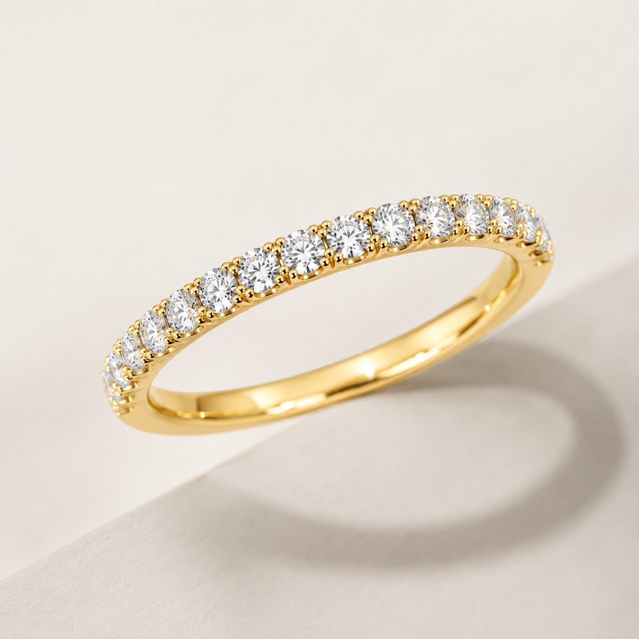 Round Lab Grown Diamond Half Eternity Ring 0.50 Ct (VS-EF)