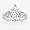 2.37 Ct. Marquise Lab Grown Diamond Solitaire With Accent Ring (VS-EF)
