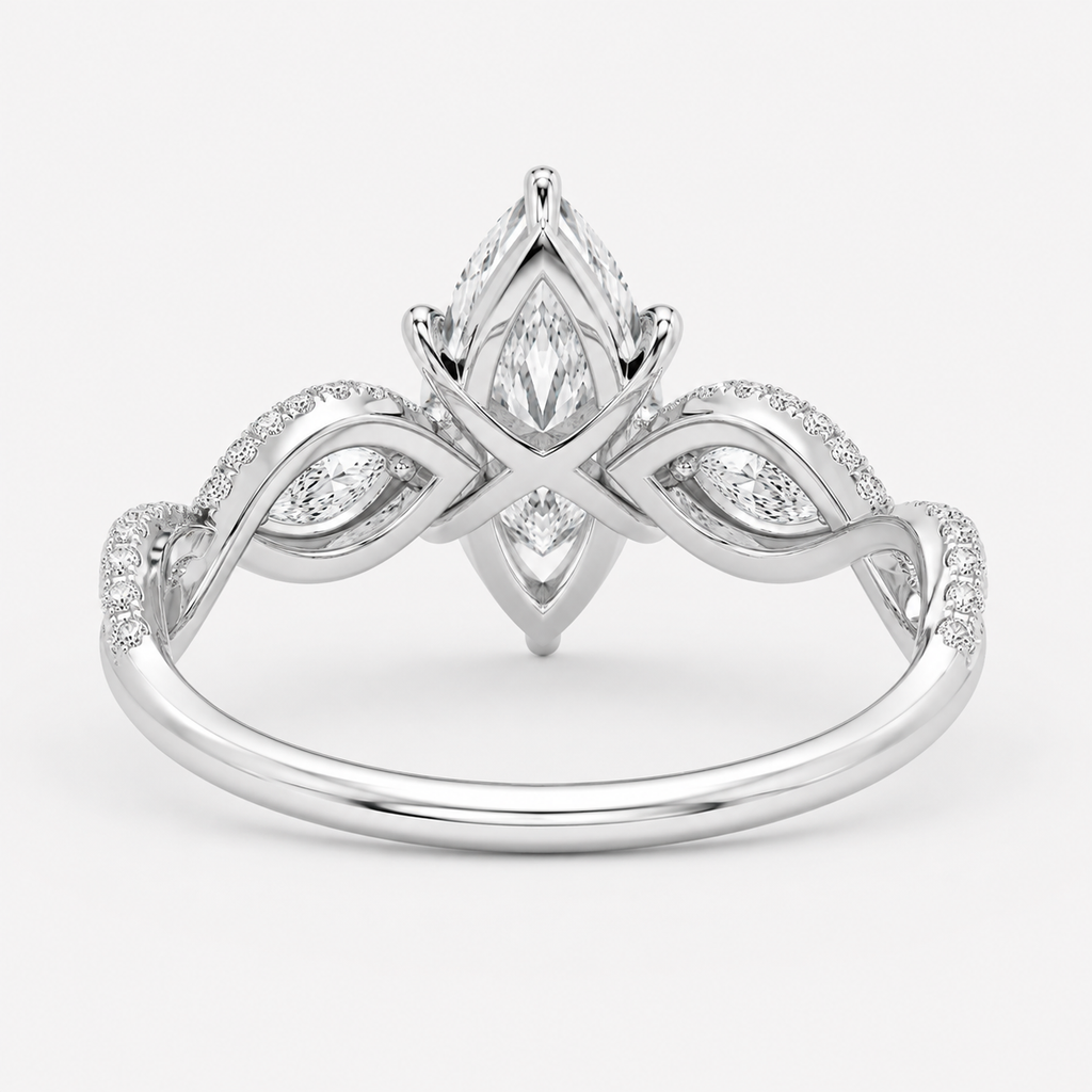 2.37 Ct. Marquise Lab Grown Diamond Solitaire With Accent Ring (VS-EF)