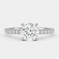 Round Cut Lab Grown Diamond Solitaire With Accents Ring 0.75 Ct. (VS-EF)