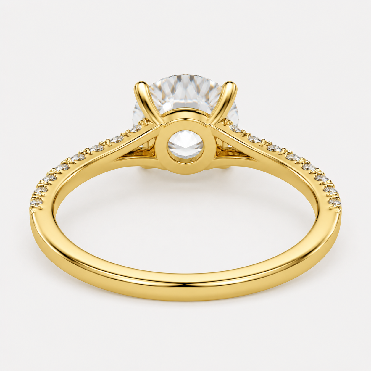 Round Cut Lab Grown Diamond Solitaire With Accents Ring 0.75 Ct. (VS-EF)