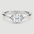 1 Ct. Lab Grown Diamond 6 Prong Solitaire Ring Round Cut (VS-EF)