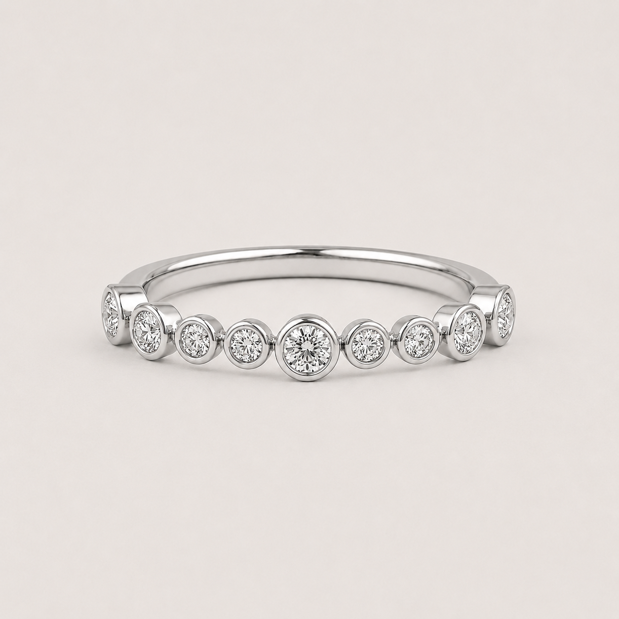 Round Cut Lab Grown Diamond Half Eternity Band Ring 0.33 Ct. (VS-EF)