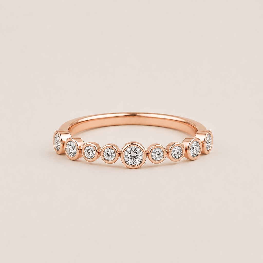 Round Cut Lab Grown Diamond Half Eternity Band Ring 0.33 Ct. (VS-EF)