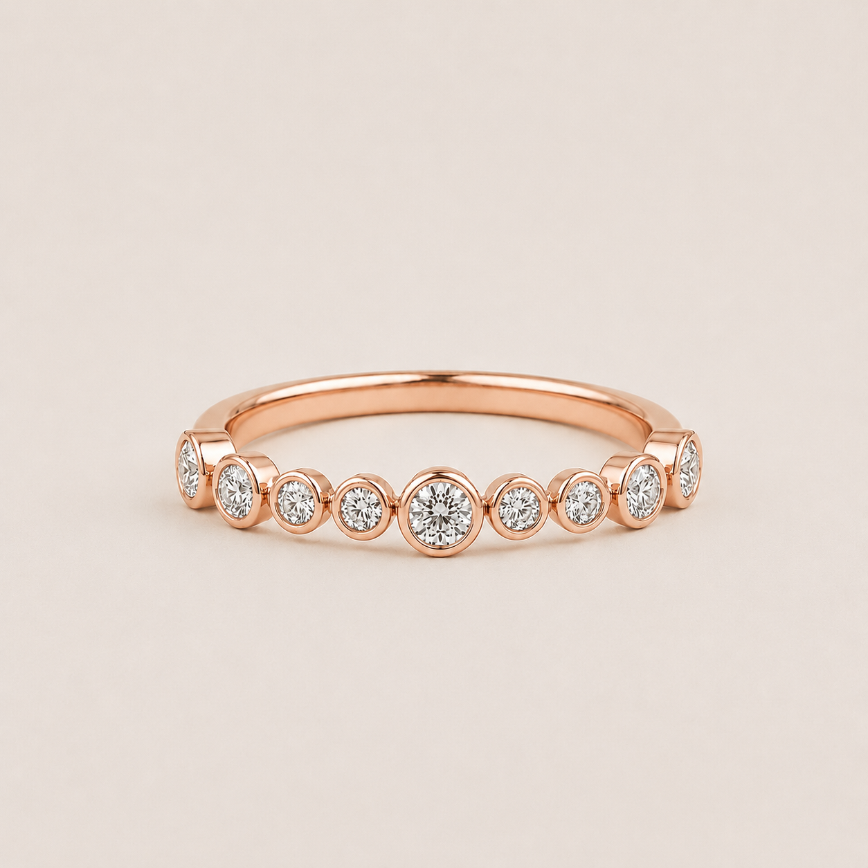 Round Cut Lab Grown Diamond Half Eternity Band Ring 0.33 Ct. (VS-EF)