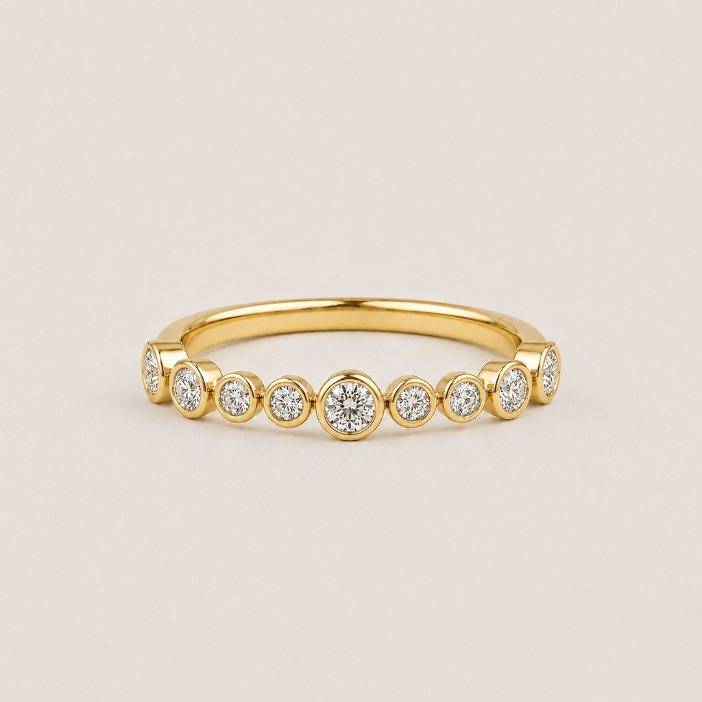 Round Cut Lab Grown Diamond Half Eternity Band Ring 0.33 Ct. (VS-EF)