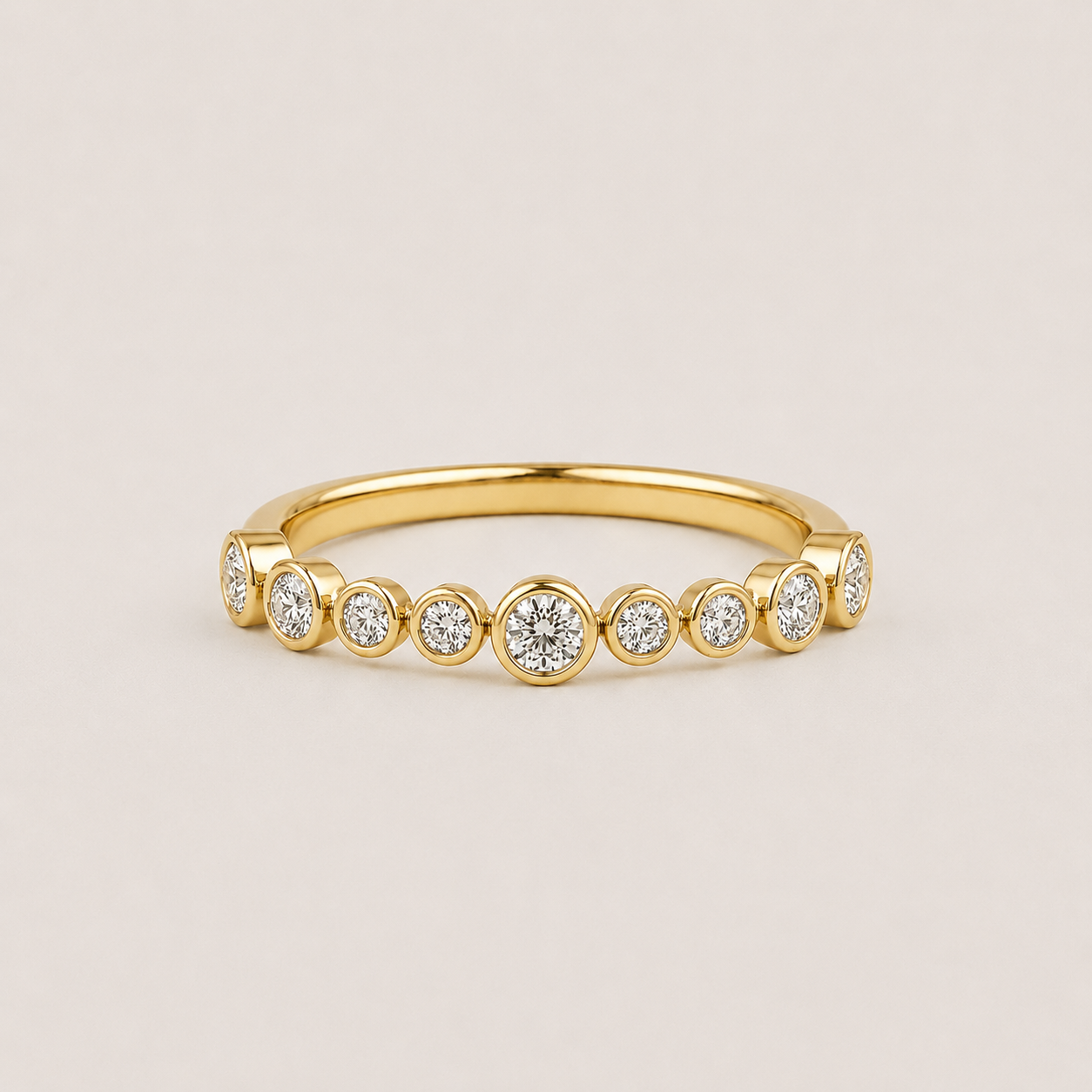 Round Cut Lab Grown Diamond Half Eternity Band Ring 0.33 Ct. (VS-EF)