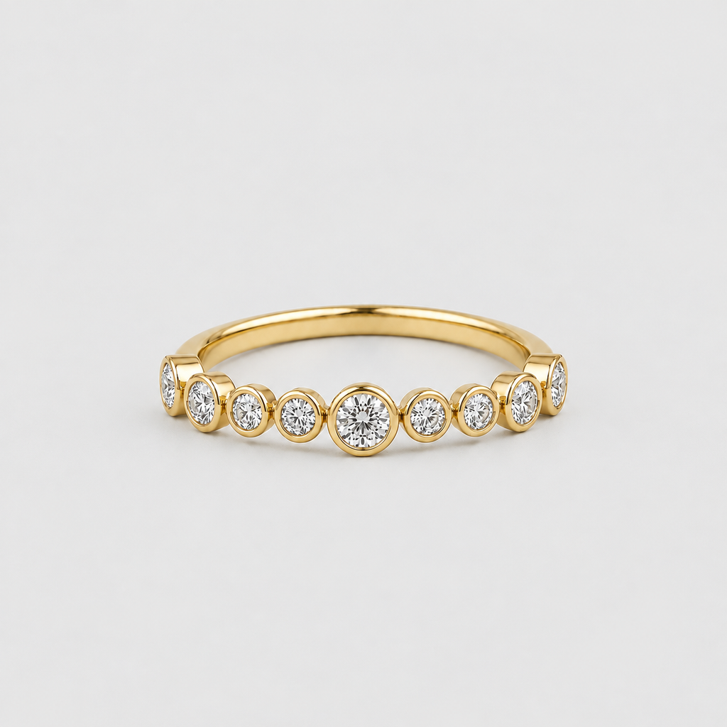 Round Cut Lab Grown Diamond Half Eternity Band Ring 0.33 Ct. (EF/VVS-VS)