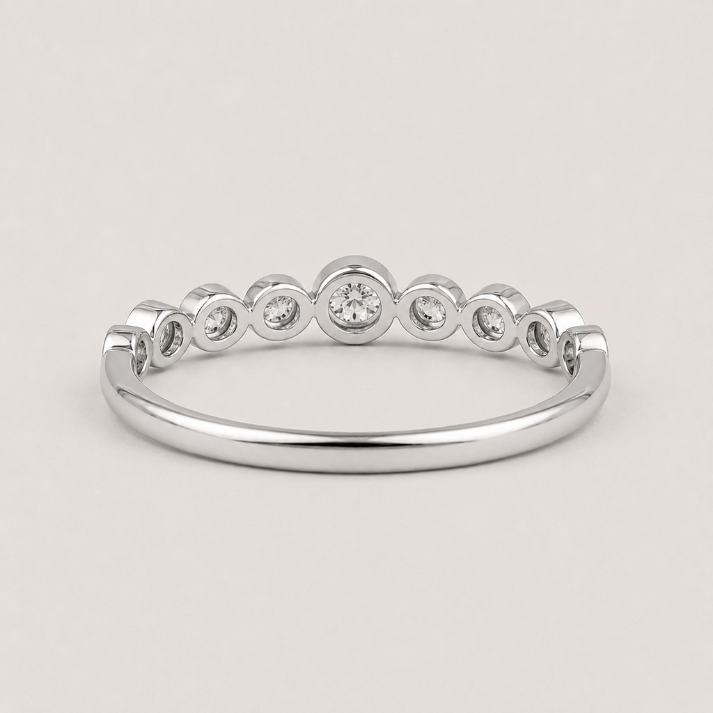 Round Cut Lab Grown Diamond Half Eternity Band Ring 0.33 Ct. (VS-EF)