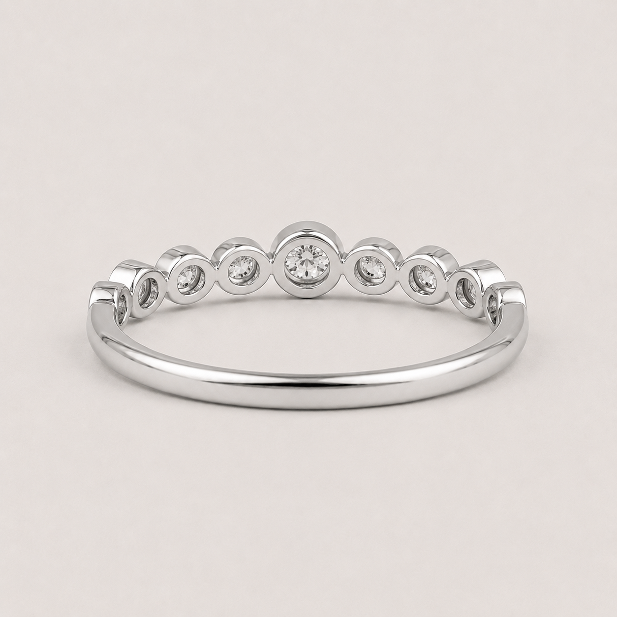 Round Cut Lab Grown Diamond Half Eternity Band Ring 0.33 Ct. (VS-EF)