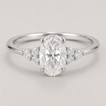 1.11 Ct. Oval Cut Lab Grown Diamond Solitaire With Accent Ring (VS-EF)