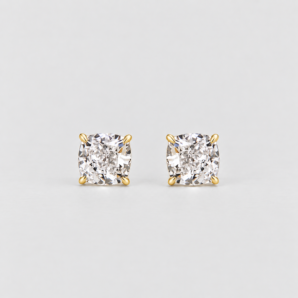 4 Ct. Lab Grown Diamond Cushion Cut Stud Earrings (VS-EF)