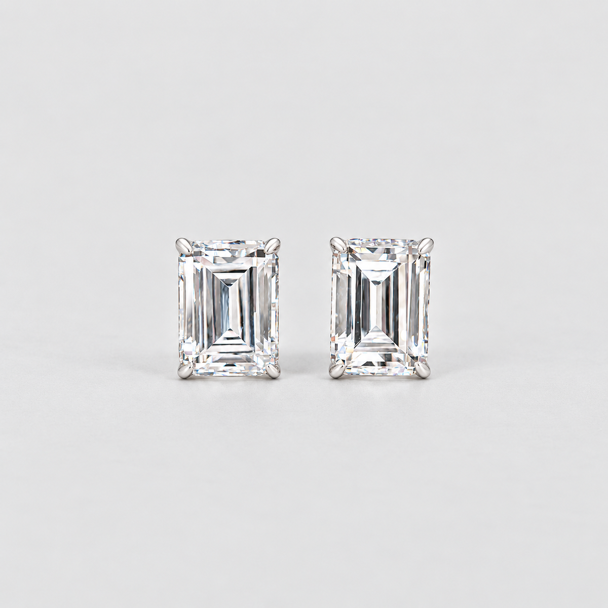 3 Ct. Emerald Cut Lab Grown Diamond Stud Earrings (VS-EF)