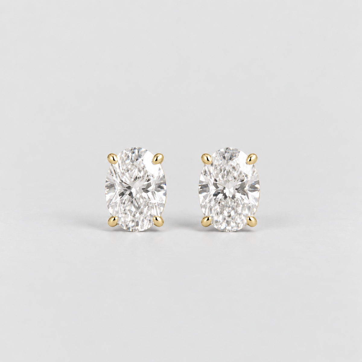 4 Ct. Lab Grown Diamond Oval Cut Stud Earrings (VS-EF)