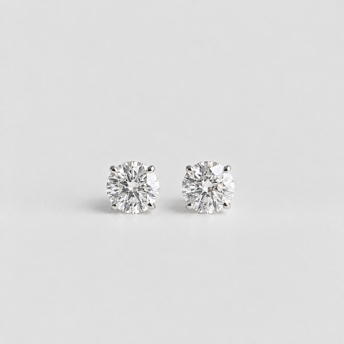 4 Ct. Round Cut Lab Grown Diamond Stud Earrings (VS-EF)