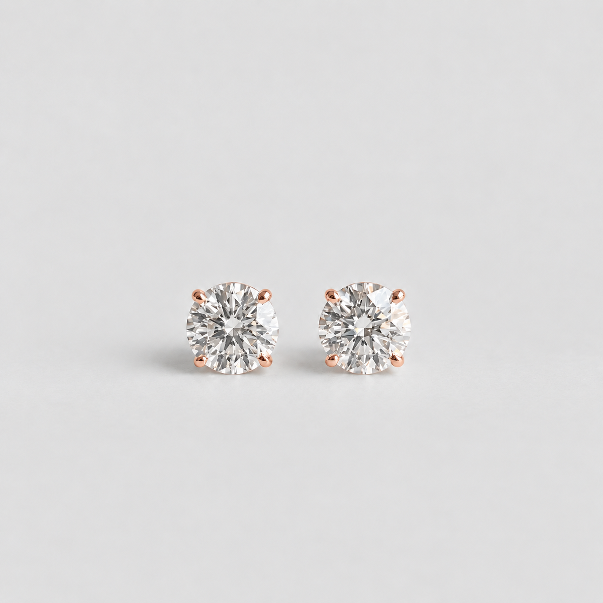4 Ct. Round Cut Lab Grown Diamond Stud Earrings (VS-EF)