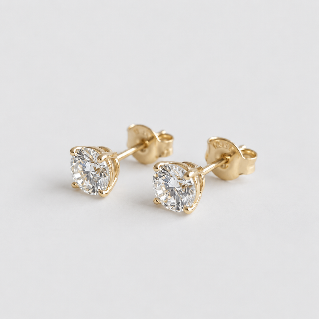 4 Ct. Round Cut Lab Grown Diamond Stud Earrings (VS-EF)
