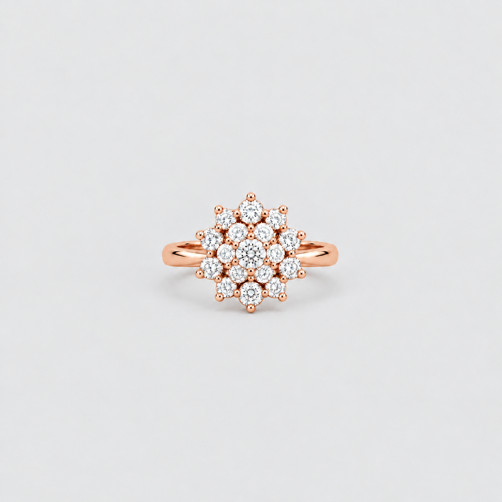1 Ct. Lab Grown Diamond Cluster Ring Round Cut (EF/VVS-VS)