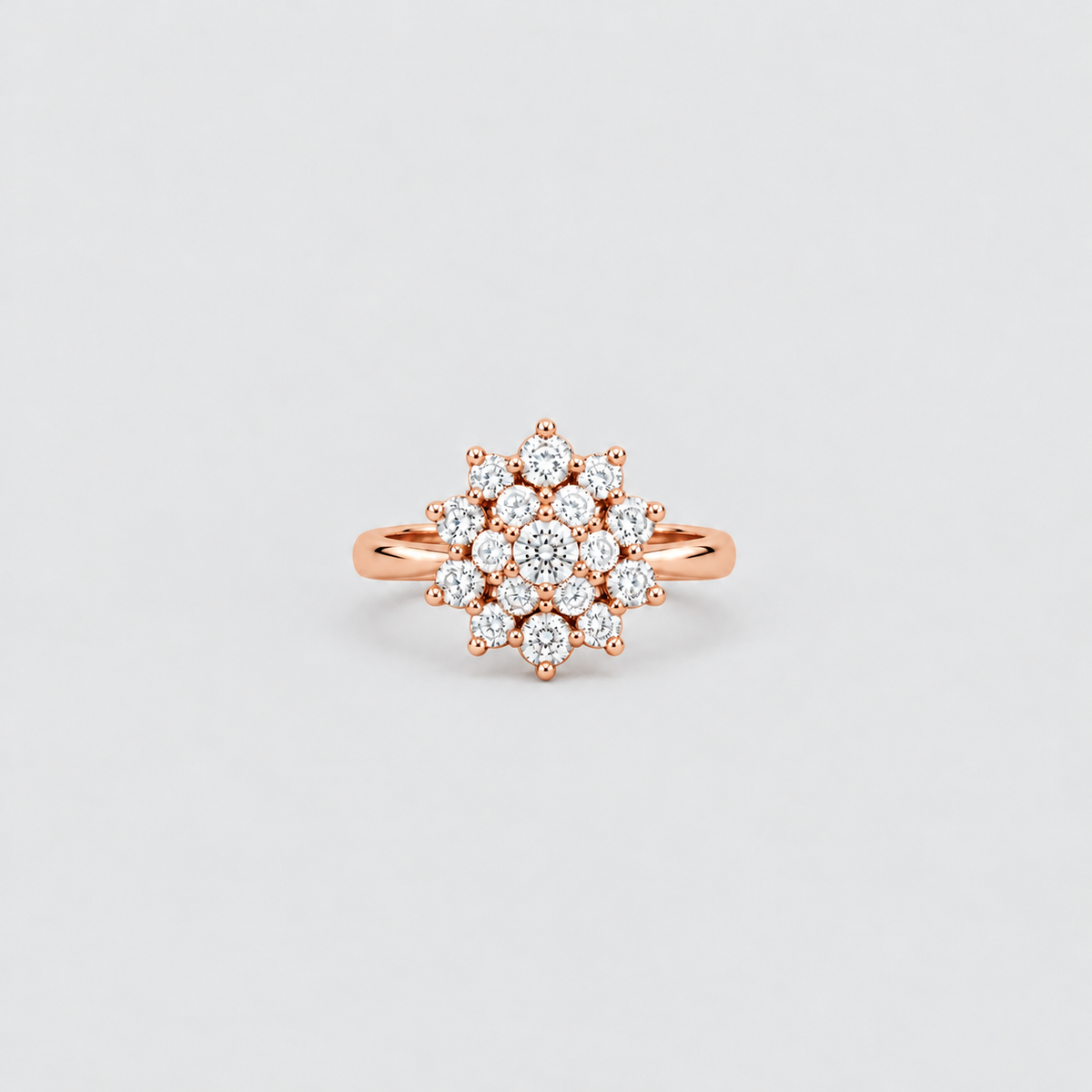 1 Ct. Lab Grown Diamond Cluster Ring Round Cut (EF/VVS-VS)