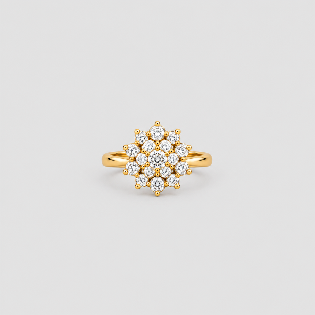 1 Ct. Lab Grown Diamond Cluster Ring Round Cut (EF/VVS-VS)