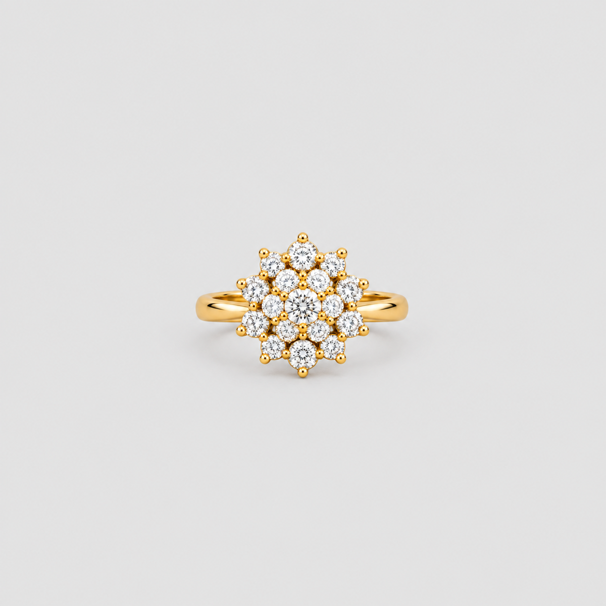 1 Ct. Lab Grown Diamond Cluster Ring Round Cut (EF/VVS-VS)