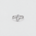 Women's diamond cluster ring set in white gold