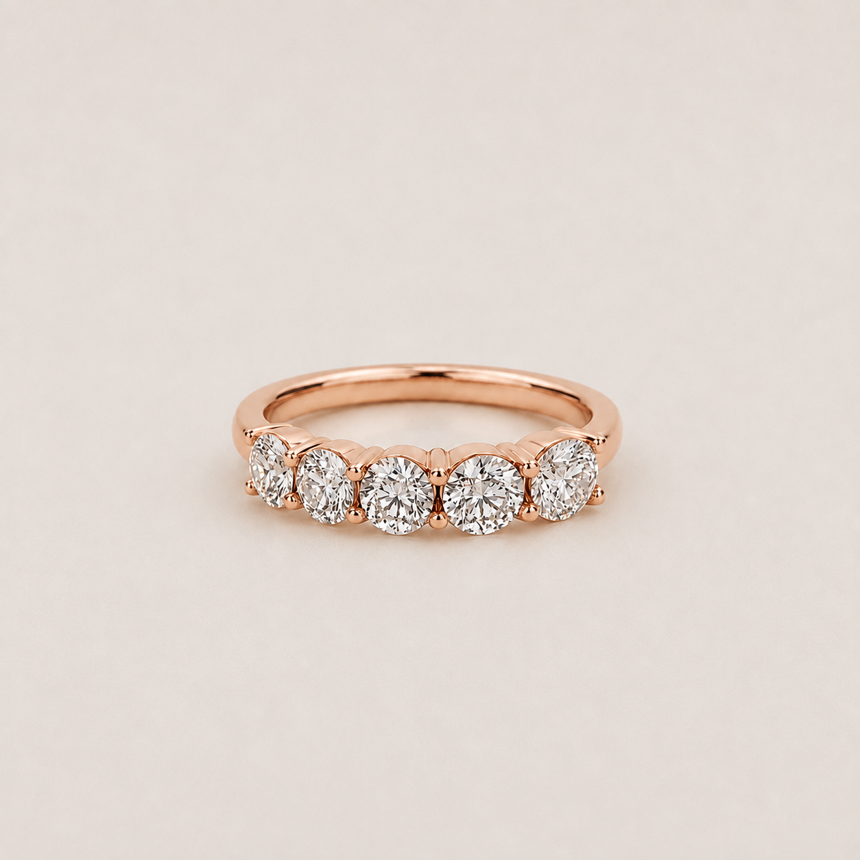 1 Ct. Lab Grown Diamond Round Cut Half Eternity Band Ring (VS-EF)