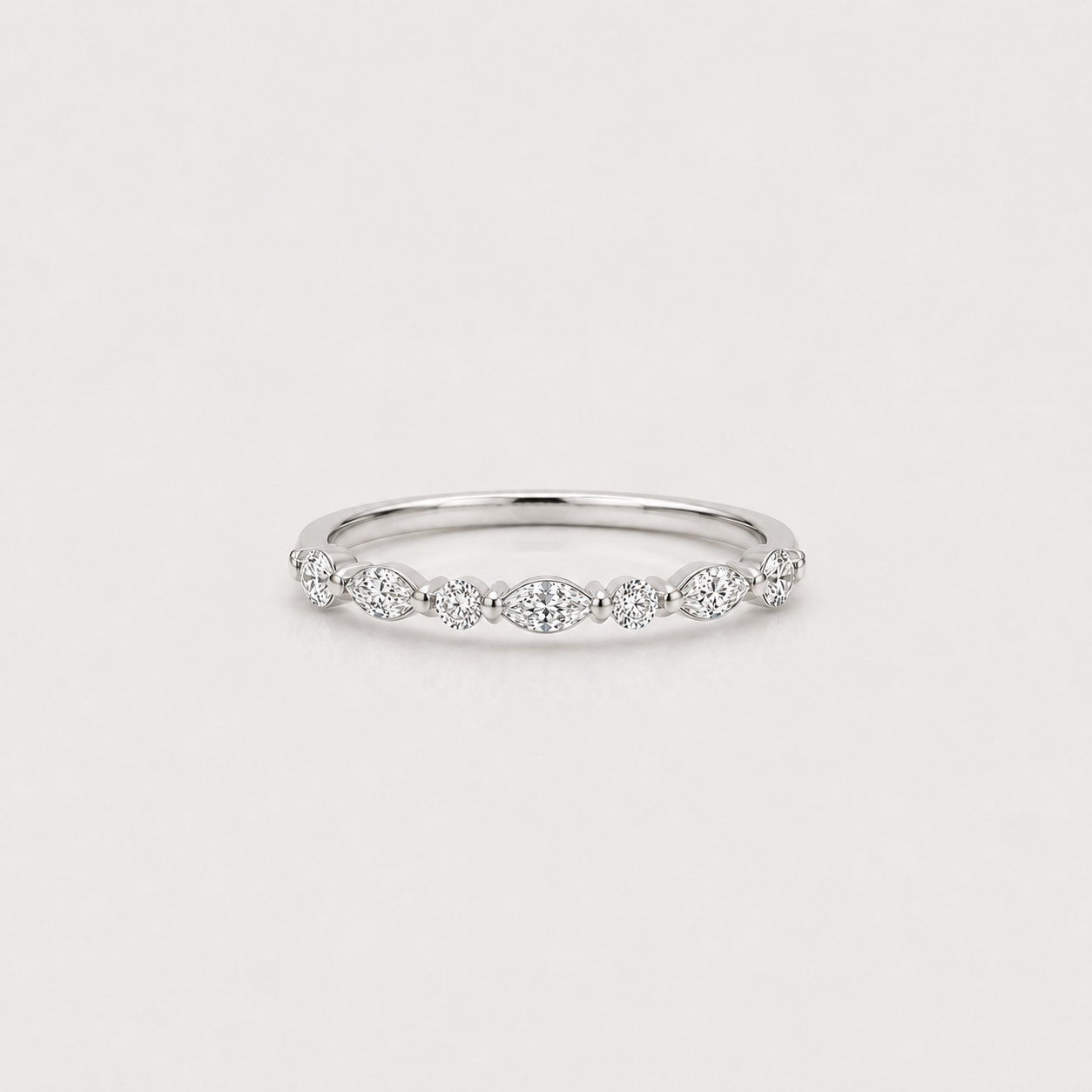 Lab Grown Diamond Marquise & Round Half Eternity Band 0.42 Ct. (VS-EF)