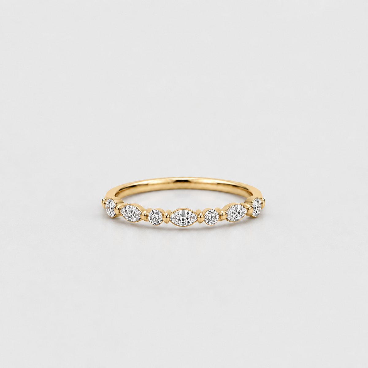Lab Grown Diamond Marquise & Round Half Eternity Band 0.42 Ct. (EF/VVS-VS)