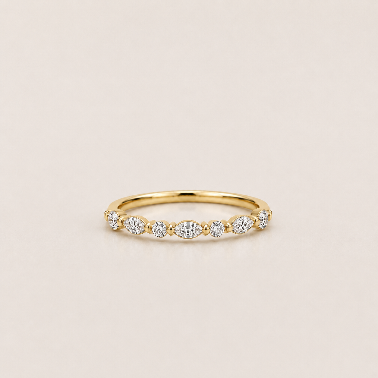Lab Grown Diamond Marquise & Round Half Eternity Band 0.42 Ct. (VS-EF)