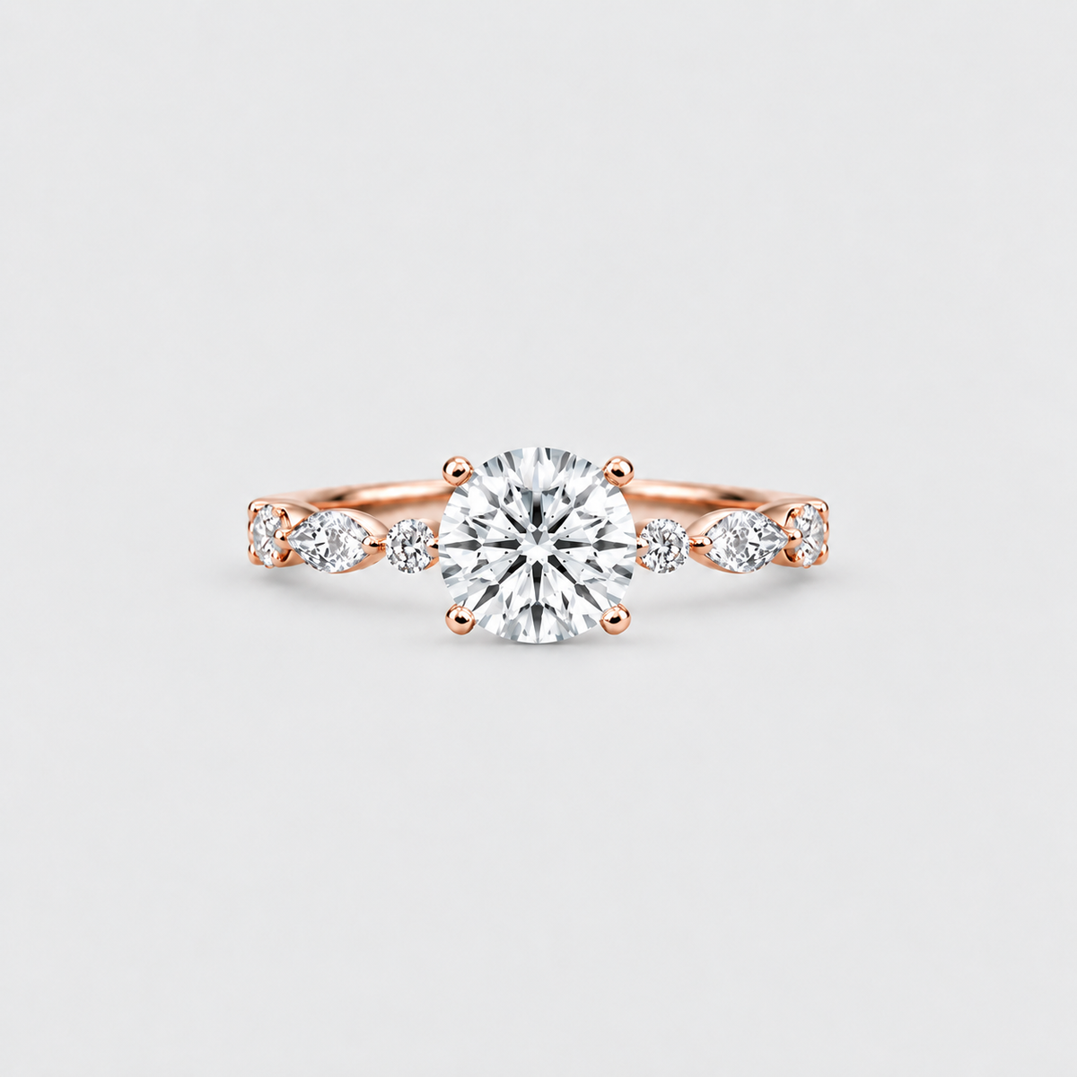1.25 Ct. Lab Grown Diamond Marquise & Round Cut Engagement Ring (VS-EF)