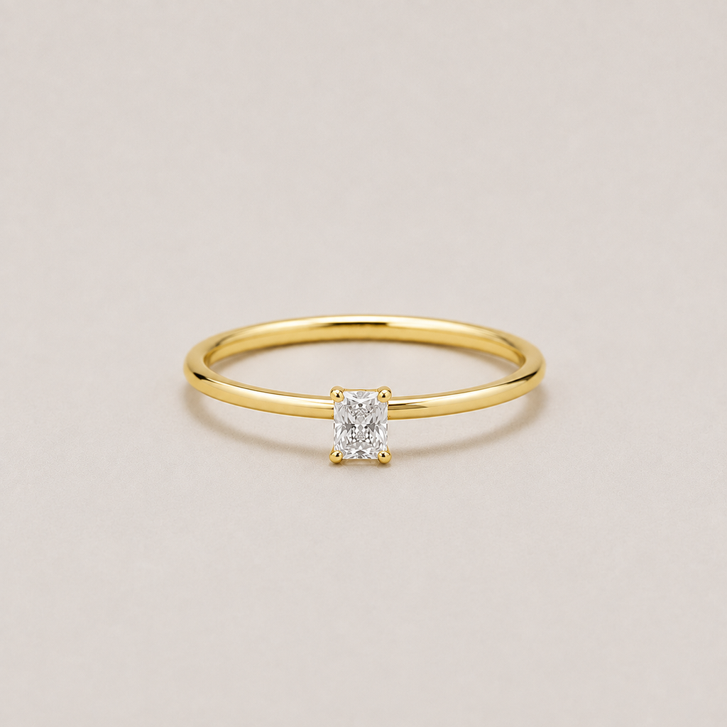 Lab-Grown Diamond Ring Radiant-Cut Diamond 0.25 Ct. (VS-EF)