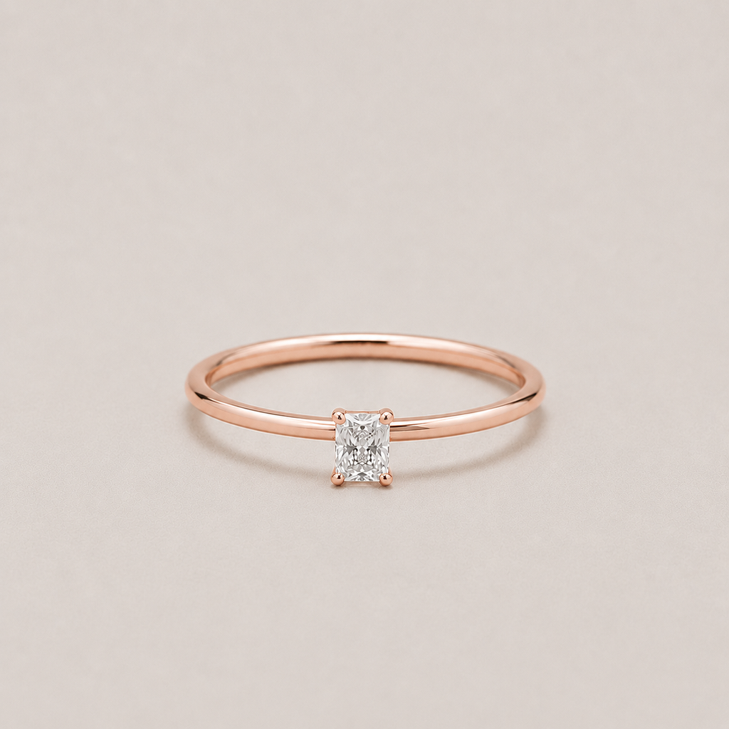 Lab-Grown Diamond Ring Radiant-Cut Diamond 0.25 Ct. (VS-EF)