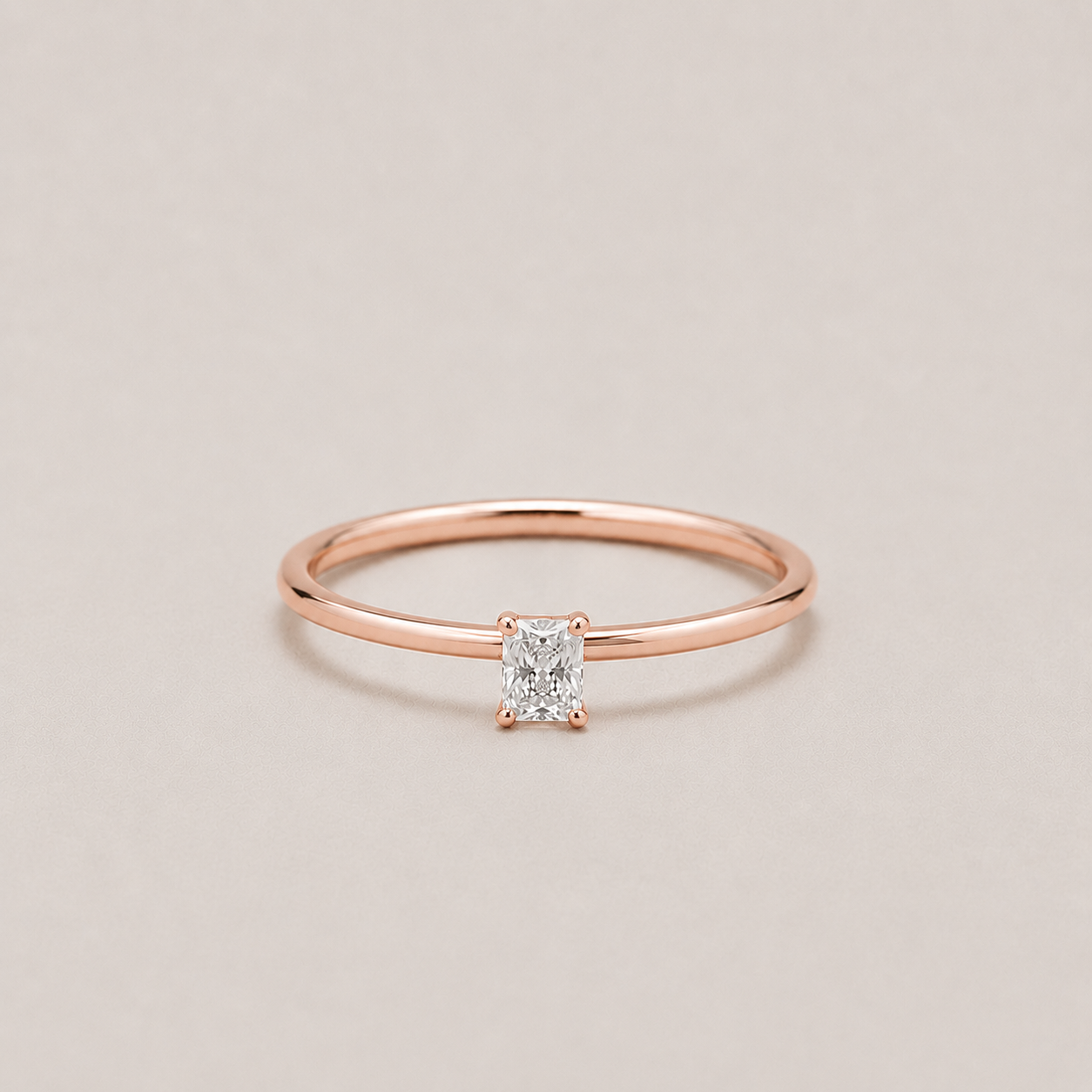 Lab-Grown Diamond Ring Radiant-Cut Diamond 0.25 Ct. (VS-EF)