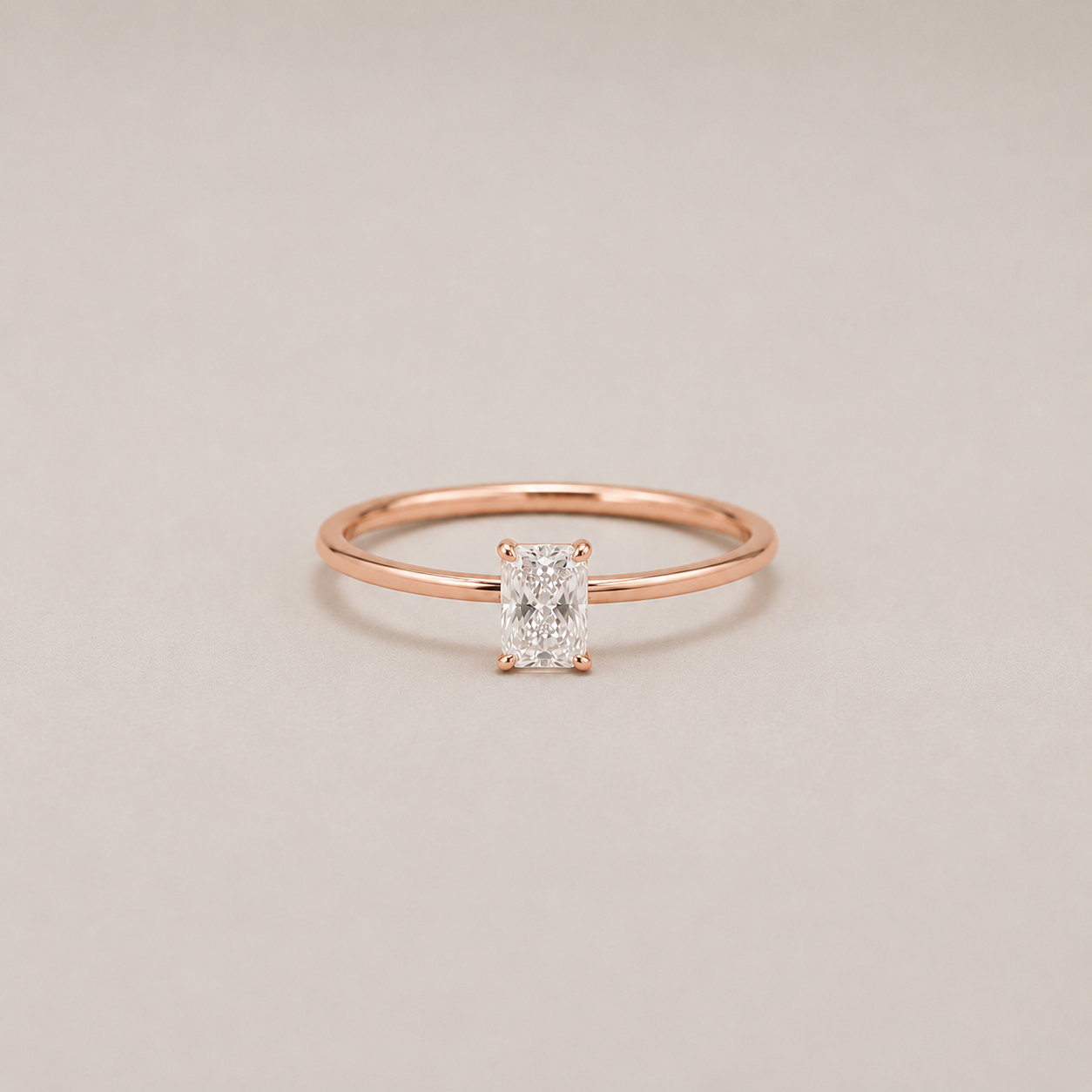 Lab-Grown Diamond Ring Radiant-Cut Diamond 0.50 Ct. (VS-EF)