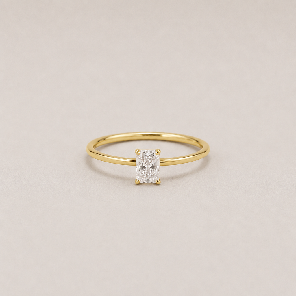 Lab-Grown Diamond Ring Radiant-Cut Diamond 0.50 Ct. (VS-EF)