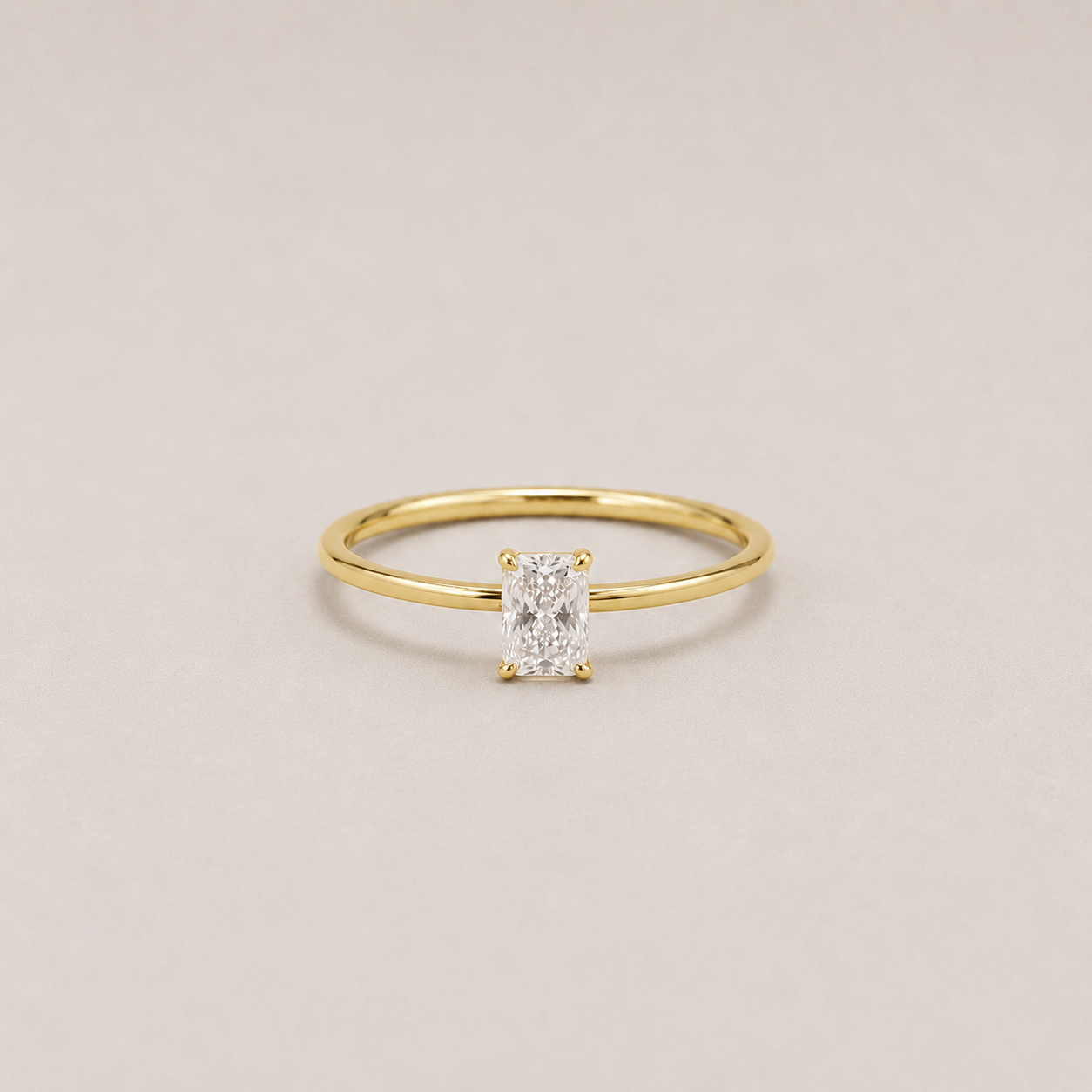 Lab-Grown Diamond Ring Radiant-Cut Diamond 0.50 Ct. (VS-EF)