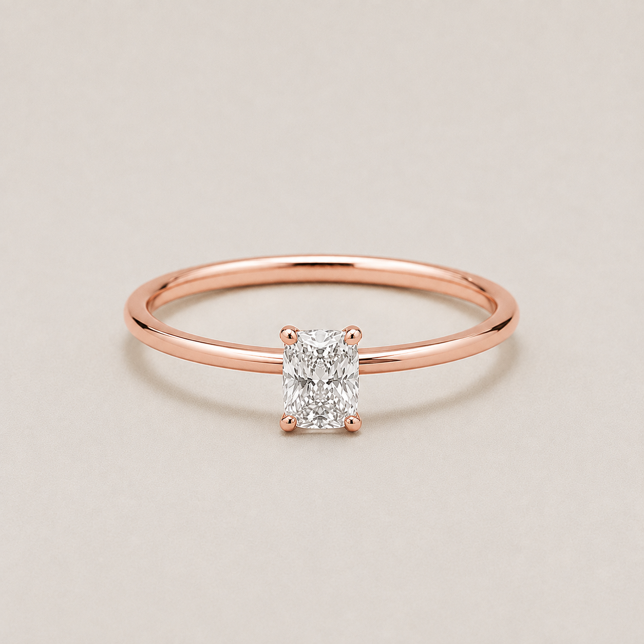 Lab-Grown Diamond Ring Radiant-Cut Diamond 0.75 Ct. (VS-EF)